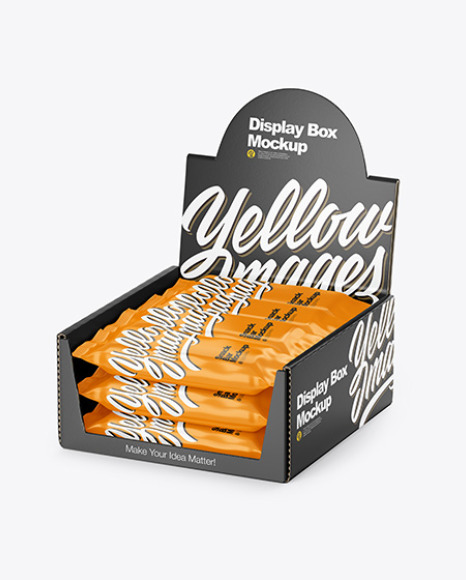 Display Box with Snack Bars Mockup