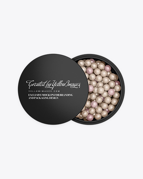 Cosmetic Jar with Powder Balls Mockup PSD #2