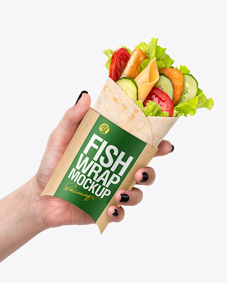 Download Hand W Fish Wrap Mockup In Packaging Mockups On Yellow Images Object Mockups