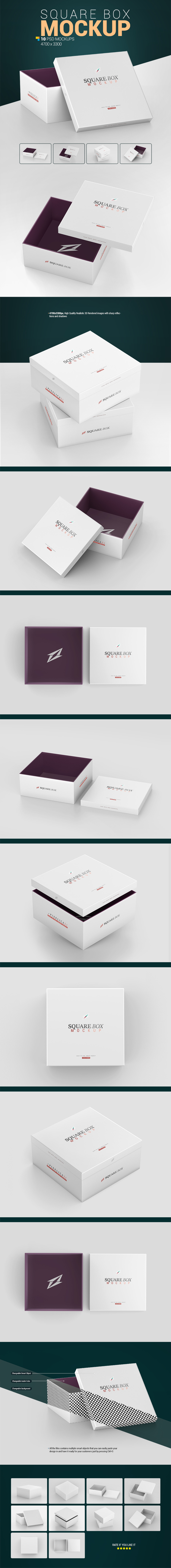 Square Box Mockup In Packaging Mockups On Yellow Images Creative Store