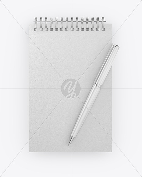 Download Notepad With Pen Mockup In Stationery Mockups On Yellow Images Object Mockups PSD Mockup Templates