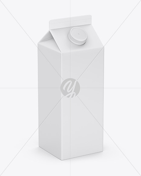 Download 1l Milk Carton Pack With Glass Mockup Halfside View In Box Mockups On Yellow Images Object Mockups