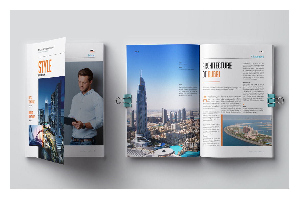 Download Magazine Template In Magazine Templates On Yellow Images Creative Store PSD Mockup Templates