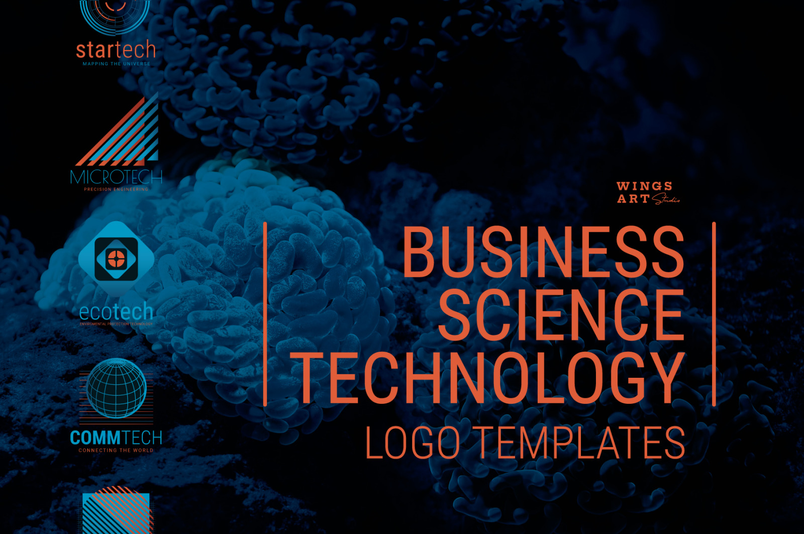 Business, Science and Technology Logo Templates on Yellow Images