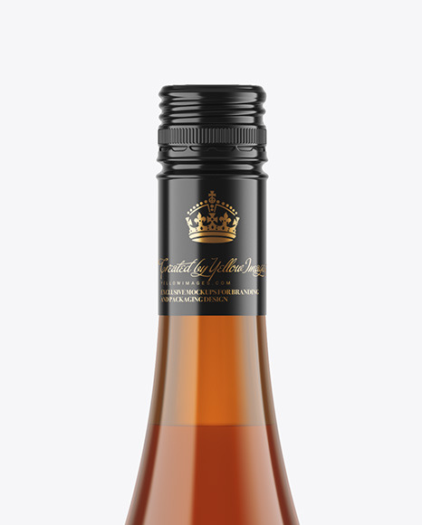 Amber Glass White Wine Bottle Mockup PSD #1