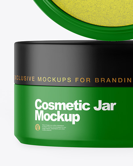 Download Matte Cosmetic Jar With Patches Mockup In Jar Mockups On Yellow Images Object Mockups