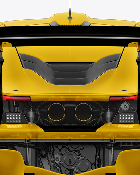 Sport Car Mockup    Back View PSD #6