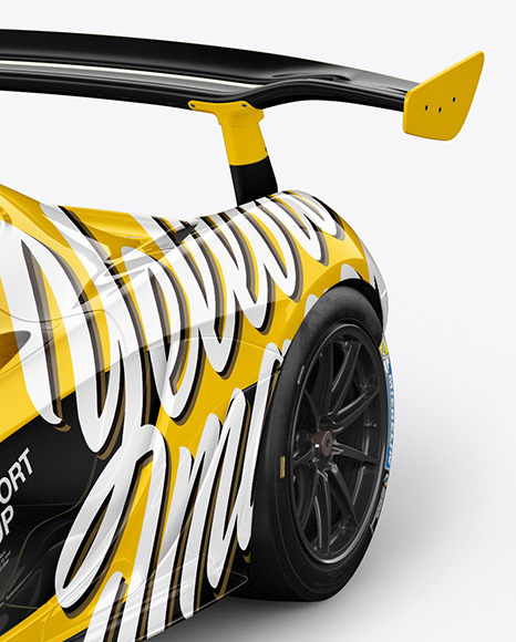 Sport Car Mockup   Half Side View PSD #1