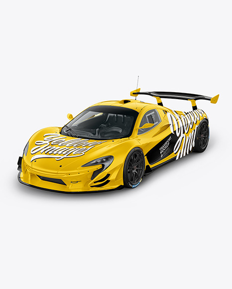 Sport Car Mockup   Half Side View PSD #7