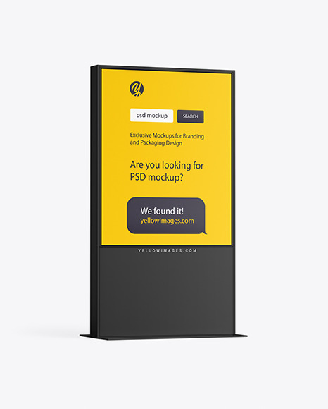 Download Led Display Stand Mockup In Indoor Advertising Mockups On Yellow Images Object Mockups PSD Mockup Templates