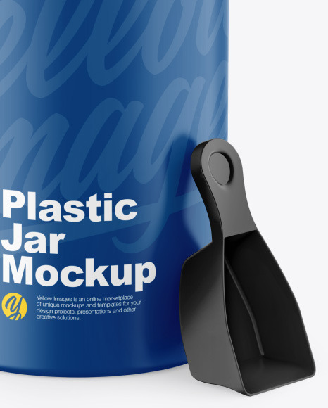 Matte Plastic Jar w  Spoon Mockup PSD #4