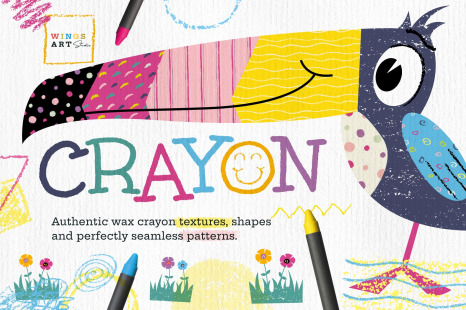 Wax Crayon Textures and Seamless Patterns