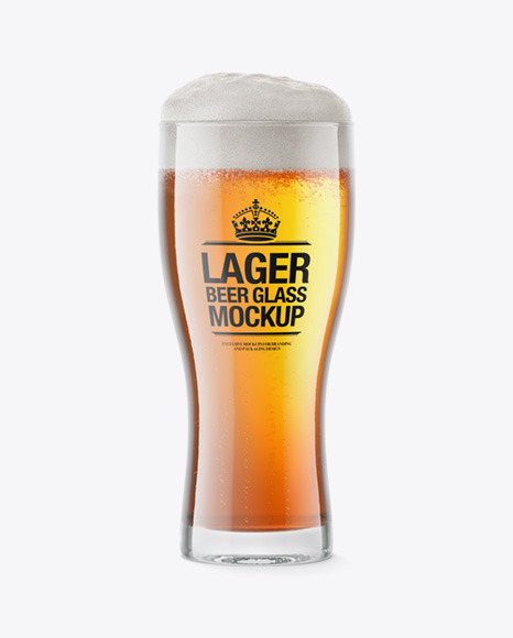 Lager Beer Glass Mockup PSD #2