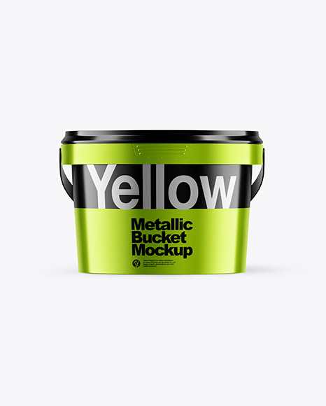 Metallic Bucket Mockup in Bucket & Pail Mockups on Yellow Images Object Mockups