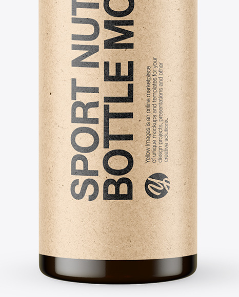 25ml Amber Sport Nutrition Bottle Mockup PSD #5