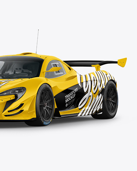 Sport Car Mockup   Half Side View PSD #2