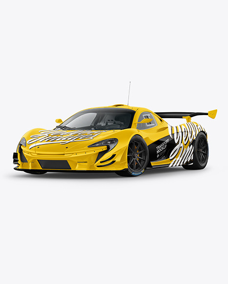 Sport Car Mockup   Half Side View PSD #7
