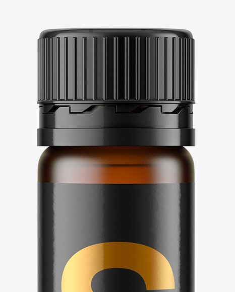 25ml Dark Amber Frosted Sport Nutrition Bottle Mockup PSD #1