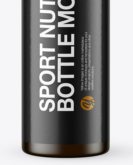 25ml Dark Amber Frosted Sport Nutrition Bottle Mockup PSD #7