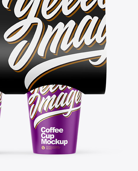 Matte Coffee Cup Carrier Mockup PSD #1