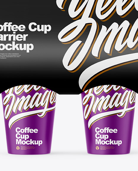 Matte Coffee Cup Carrier Mockup PSD #6