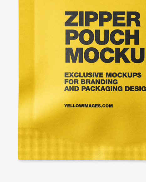 Download Paper Pouch W Zipper Mockup In Pouch Mockups On Yellow Images Object Mockups PSD Mockup Templates