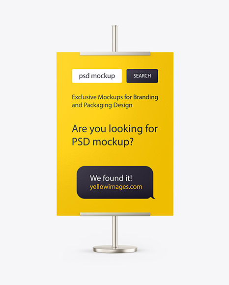 Metallic Stand w Matte Banner Mockup PSD #2