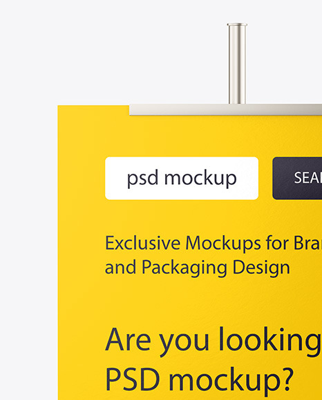 Metallic Stand w Matte Banner Mockup PSD #7