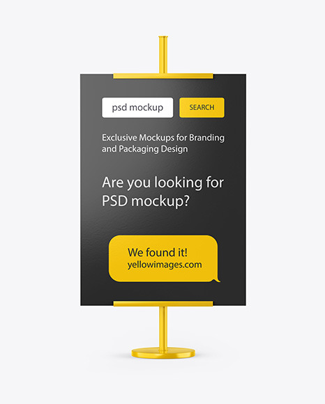 Plastic Stand w Matte Banner Mockup PSD #2