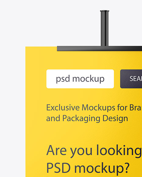 Plastic Stand w Matte Banner Mockup PSD #1