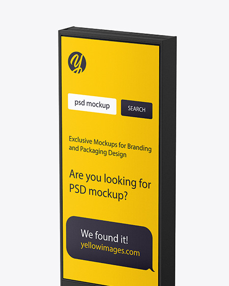 Download Stand Mockup In Outdoor Advertising Mockups On Yellow Images Object Mockups PSD Mockup Templates