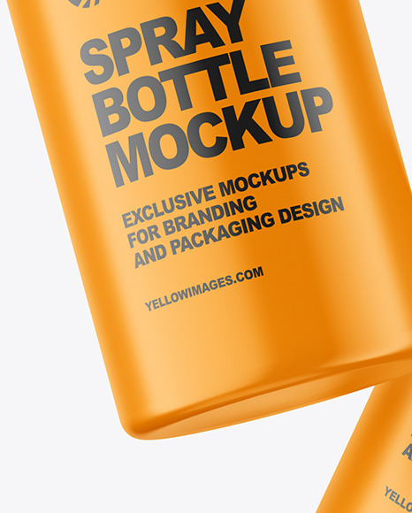 Download Two Matte Spray Bottles Mockup In Bottle Mockups On Yellow Images Object Mockups