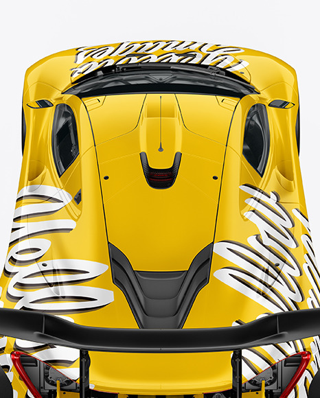 Sport Car Mockup   Back View (High Angle Shot) PSD #2