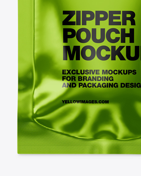 Metallic Pouch W  Zipper Mockup PSD #1