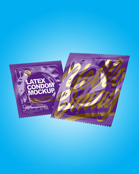 Download Two Glossy Condom Packaging Mockup in Sachet Mockups on ...