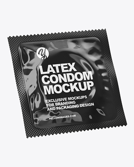 Download Two Glossy Condom Packaging Mockup In Sachet Mockups On Yellow Images Object Mockups PSD Mockup Templates