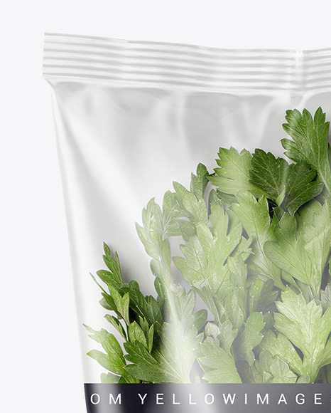 Download Plastic Bag With Fresh Parsley Mockup In Bag Sack Mockups On Yellow Images Object Mockups