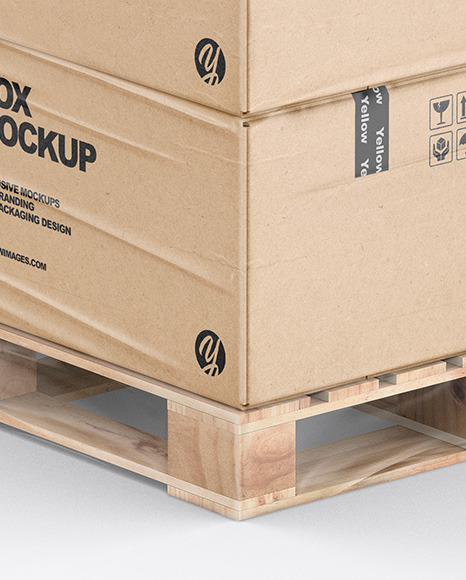 Pallet W  8 Kraft Boxes Mockup PSD #5