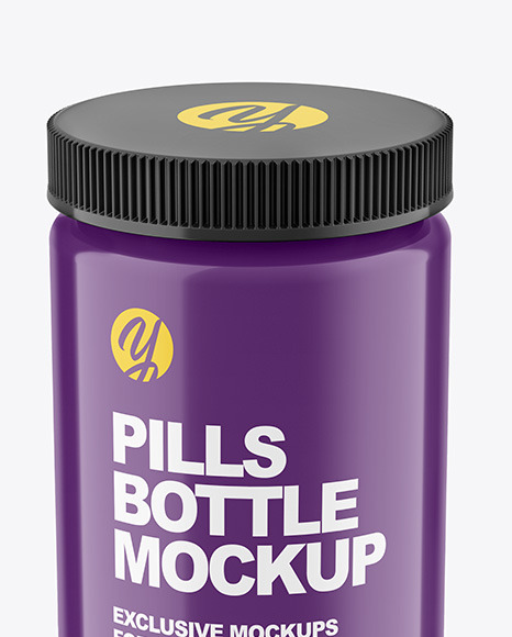 Glossy Pills Bottle Mockup PSD #1