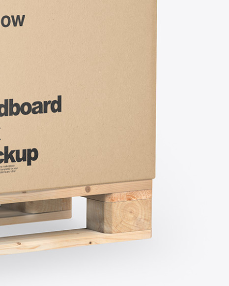 Download Wooden Pallet With Kraft Cardboard Boxes Mockup Yellow Author