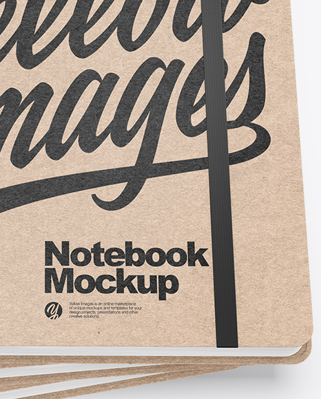 Download Set Of Kraft Notebooks Mockup In Stationery Mockups On Yellow Images Object Mockups