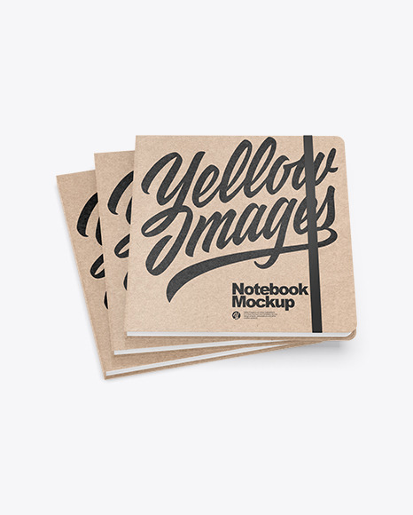 Set of Kraft Notebooks Mockup PSD #2