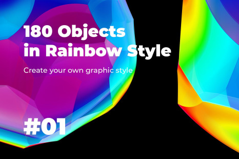 180 Objects in Rainbow Style #01