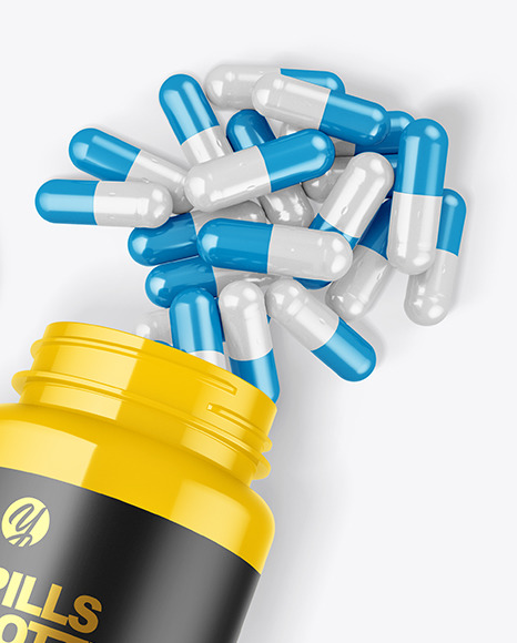 Glossy Pills Bottle Mockup PSD #1