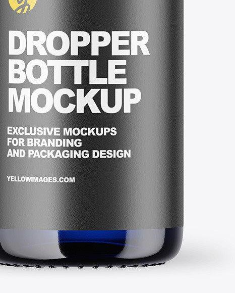 Blue Glass Dropper Bottle Mockup PSD #6