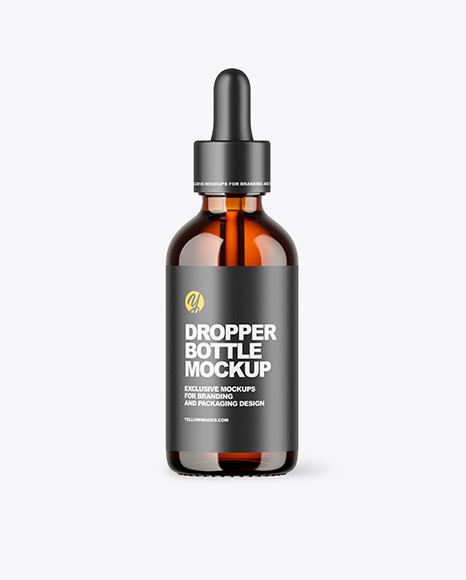 Amber Glass Dropper Bottle Mockup