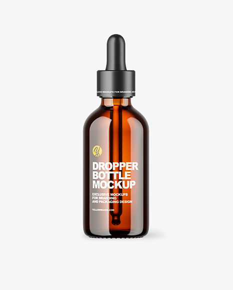 Amber Glass Dropper Bottle Mockup PSD #2