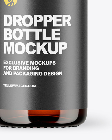 Amber Glass Dropper Bottle Mockup PSD #6