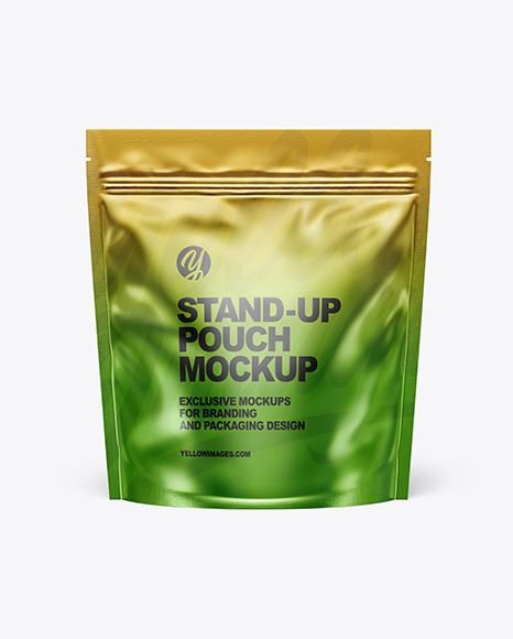Metallic Stand up Pouch Mockup PSD #2
