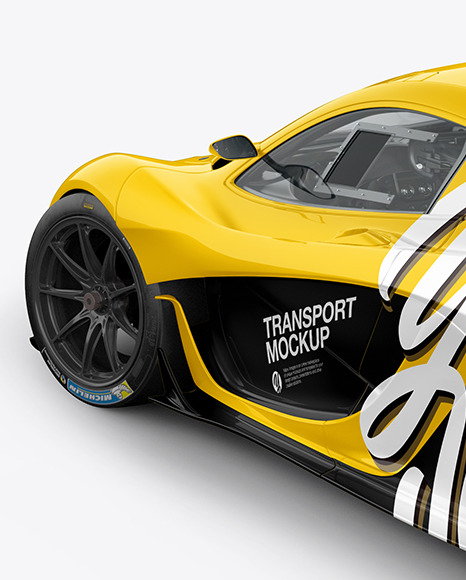Sport Car Mockup   Back Half Side View (High Angle Shot) PSD #6